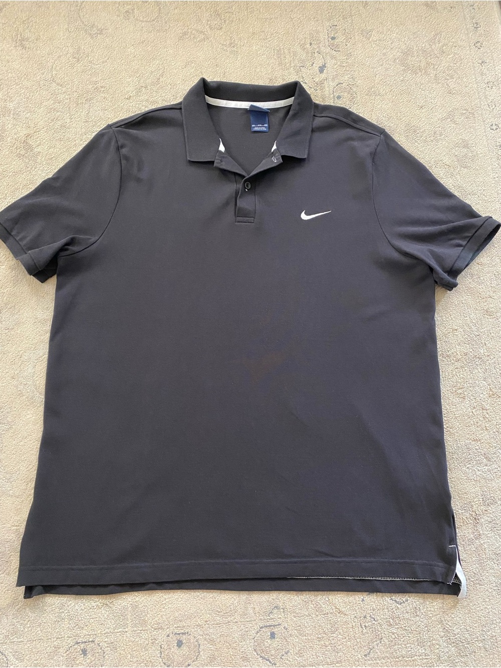 Nike Polo 100% Cotton 3XL Black Short Sleeve Minimalist Basic Sport